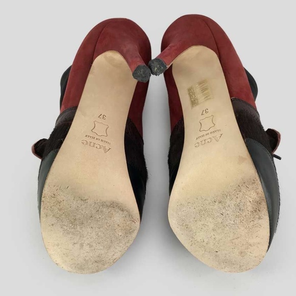 Acne Studios Bordeaux, Red & Black Booties - 7US - Picture 6 of 6
